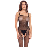Sparkle Crotchless Bodystocking in Black Bodystocking