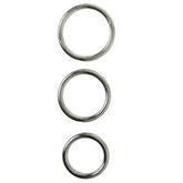 Sportsheets Seamless Metal O-Ring 3 Pack Set of 3 Sizes with 1.5 Inch, 1.75 Inch, and 2 Inch Diameter Silver Metal Rings Harnesses & Strap-Ons