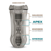 Sultry Stout Frosted Male Stroker with Ribbed Sensation Chambers Strokers - Manual