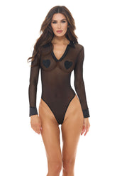 Sweet Heart Black Teddy Lingerie in Nylon Spandex Blend M/L Teddies