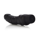 Black Velvet 6.25 Inches Veined Dong – Velvet Soft Vibrator Black Vibrators