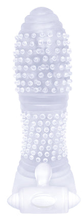 The 9's Vibrating Nubbed Penis Extension Sleeve 5 Inch Clear SLEEVES
