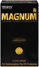 Trojan Magnum Large Size Lubricated Condoms 12 Pack Condoms