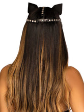 Vegan Leather Studded Cat Mask for Adult Costume Play Masks