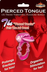 Xtreme Vibes Vibrating Cock Ring with Pierced Tongue Sleeve Magenta BULLETS