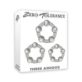 Zero Tolerance Three Amigos Clear Cock Rings Set of Three COCK RING Set