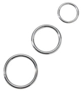 Metal C Ring Set – Slim Metal Cock and Ball Rings Set Silver COCK RING Set