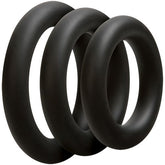 Optimale 3 C Ring Set (Black) – Thick Silicone Cock Rings With 32mm, 37mm, and 42mm Diameters Black COCK RING Set