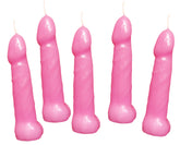 Bachelorette Pecker Party Pink Candles 5 Pack – Fun Candles Pink Party Supplies