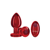 Viben Vibrating Red Metal Remote Control Anal Plug Butt Plugs - Vibrating