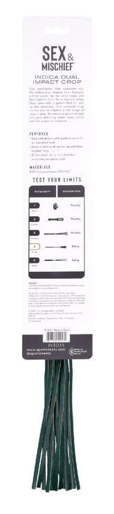 Indica Dual Impact Crop (Green) – Versatile Impact Toy Green Whips & Paddles