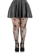 Star Net Tights – Nylon Spandex Tights Black 1X-2X > Clothes > Hosiery > Pantyhose & Tights