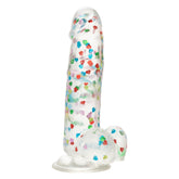 Naughty Bits I Love Dick Heart-Filled Dong 6 Inch Clear with Multicolor Heart Confetti > Dildos > Realistic Dildos