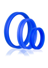 RingO Pro X3 – Durable True Silicone Cock Ring Set with Three Sizes Blue > Cock Ring > Sets