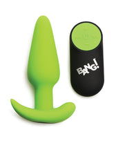 Glow in the Dark Remote Controlled Green Silicone Butt Plug Butt Plugs - Vibrating