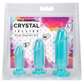 Crystal Jellies Anal Starter Kit (Teal) – 1 Inch Beginner Butt Plug Set Teal > Anal Range > Butt Plug Kits