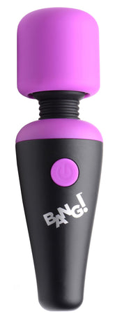 Bang! 10x Vibrating Mini Silicone Wand Purple – Travel Size with Flexible Neck and Powerful Vibration Electric Massager