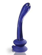 Icicles Blue Glass Massager with Silicone Suction Cup DONGS Glass