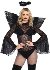 2 Piece Angel Accessory Kit – Wings and Halo Costume Accessories Black One Size > Clothes > Accessories