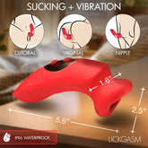 Plump Kiss (Red) – Sucking and Vibrating Clitoral Stimulator Red Vibrators