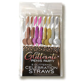 Glitterati Penis Celebration Straws 8 Pack for Party Fun Gag Gifts & Novelties