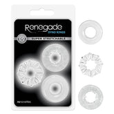 Renegade Dyno Rings Clear Cock Rings Set of 3 COCK RING Set