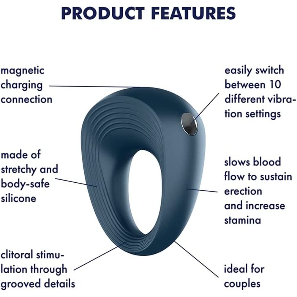 Satisfyer Ring 2 Power – Silicone Vibrating Cock Ring with 10 Vibration Programs > Cock Ring > Vibrating