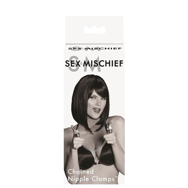 Sex and Mischief Chained Nipple Clamps – Adjustable Rubber-Tipped Nipple Clamps > Sex Toys > Nipple Clamps