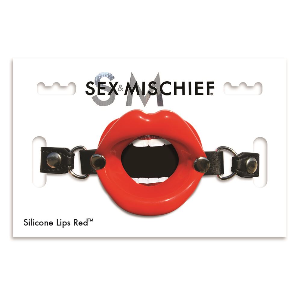 Sex & Mischief Silicone Lips Mouth Gag Adjustable Vegan Leather Strap 63.5 cm Mouth Gag > Bondage Gear > Gags and Bits