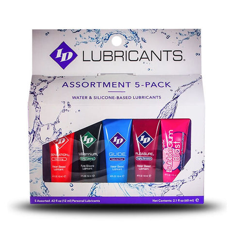 ID Sensual Lubricants 5-Pack Assorted Flavors Water-Based Personal Lubricant Set > Essentials > Massage Gift Set
