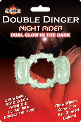 Glow in the Dark Stretchy Double Vibrating Cock Ring > Cock Ring > Vibrating