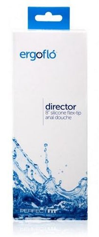 Ergoflo Director 8 Inch Silicone Flex-Tip Anal Douche Kit Black Douches