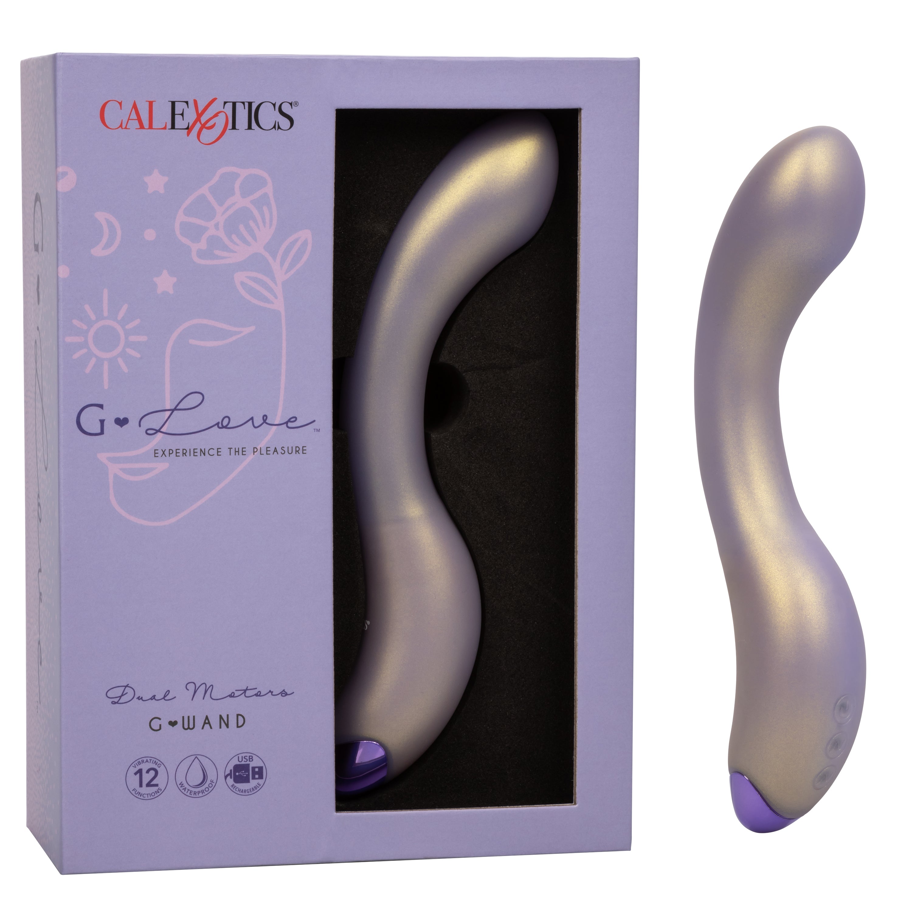 G-Love G-Wand Curved Adult Intimacy Massager with Dual Action Vibrators