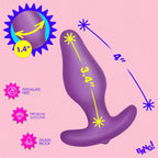 Vibrating Silicone Butt Plug (Purple) – Remote-Controlled 1.4 Inch Silicone Butt Plug > Anal Range > Vibrating Butt Plugs