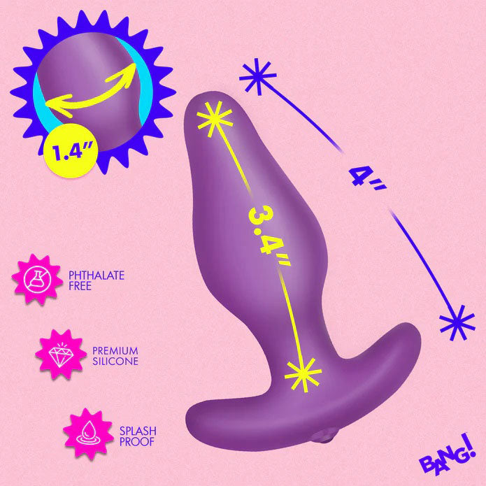 Vibrating Silicone Butt Plug (Purple) – Remote-Controlled 1.4 Inch Silicone Butt Plug > Anal Range > Vibrating Butt Plugs