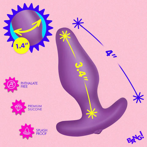 Vibrating Silicone Butt Plug (Purple) – Remote-Controlled 1.4 Inch Silicone Butt Plug > Anal Range > Vibrating Butt Plugs