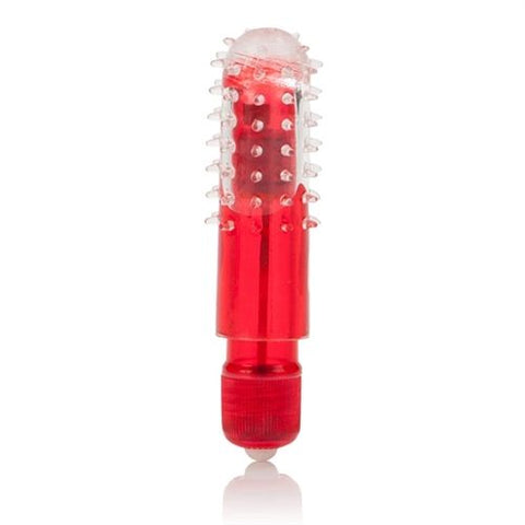 Waterproof Travel Blaster Massager with Removable Sleeve Blue Red STIMULATORS
