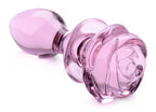 Pink Rose Medium Glass Anal Plug > Glass > Toys