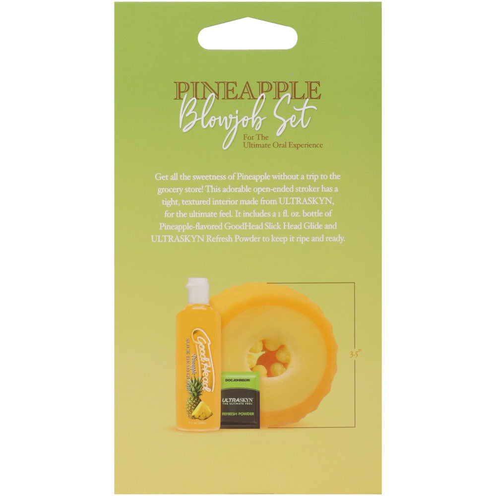 Goodhead Pineapple Blowjob Set – Textured ULTRASKYN Open-Ended Stroker > Sex Toys For Men > Masturbators > Manual