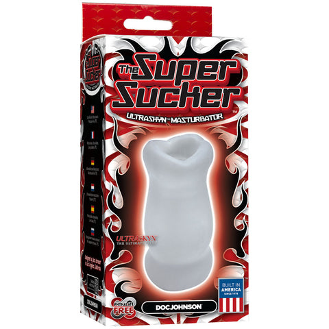 Super Sucker Clear Ultraskyn Masturbator with Real Mouth Design Strokers - Manual
