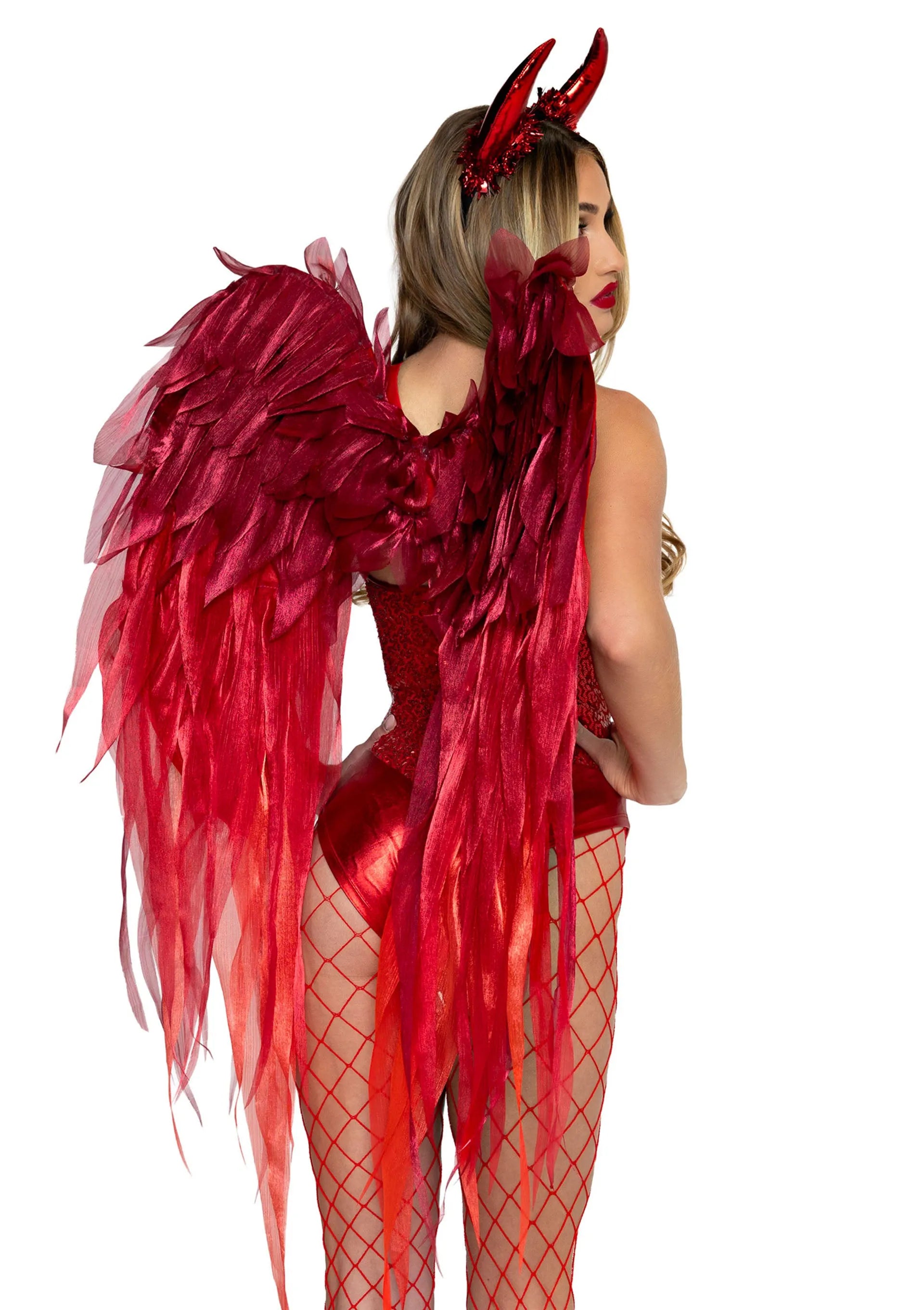 Leg Avenue Devil Ombre Chiffon Wings and Horn Headband Set - Costume Accessory > Clothes > Accessories