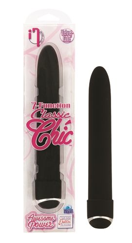 Classic Chic 7-Function 6 Inch Black Vibrator for Adults Black BULLETS