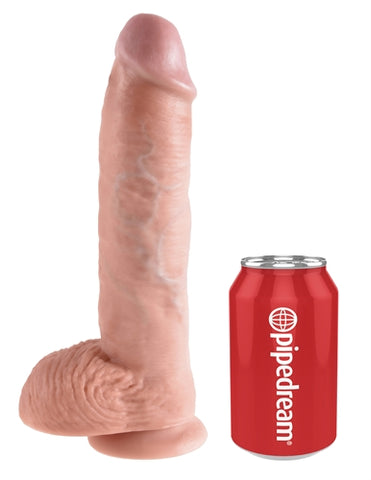 King Cock 10 Inch Cock With Balls Flesh Dildo Dongs Realistic