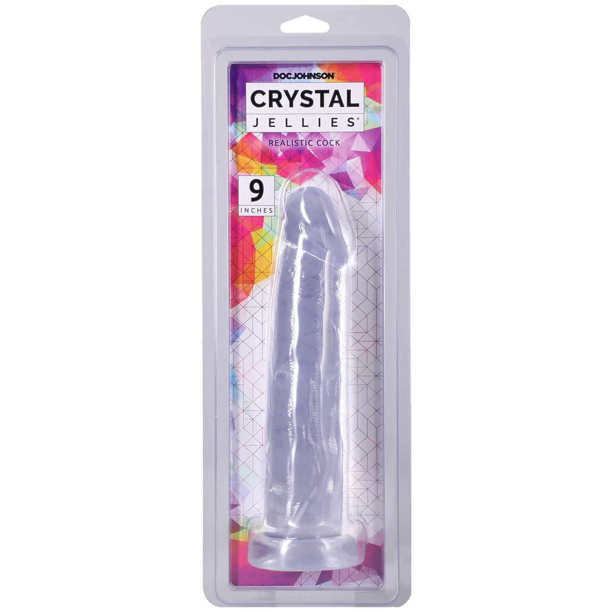 Crystal Jellies 9 Inch Realistic Dildo Suction Cup Base Clear > Dildos > Realistic Dildos