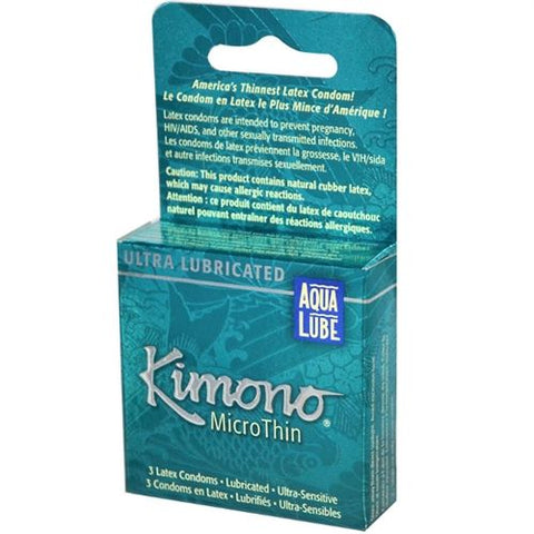 Kimono Microthin Plus Aqua Lube - 3 Pack > Essentials > Condoms