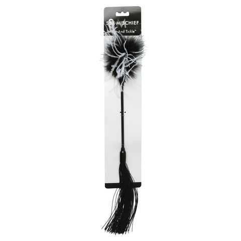 Sex and Mischief Whip and Feather Tickler for Adult Intimacy Black Whips & Paddles
