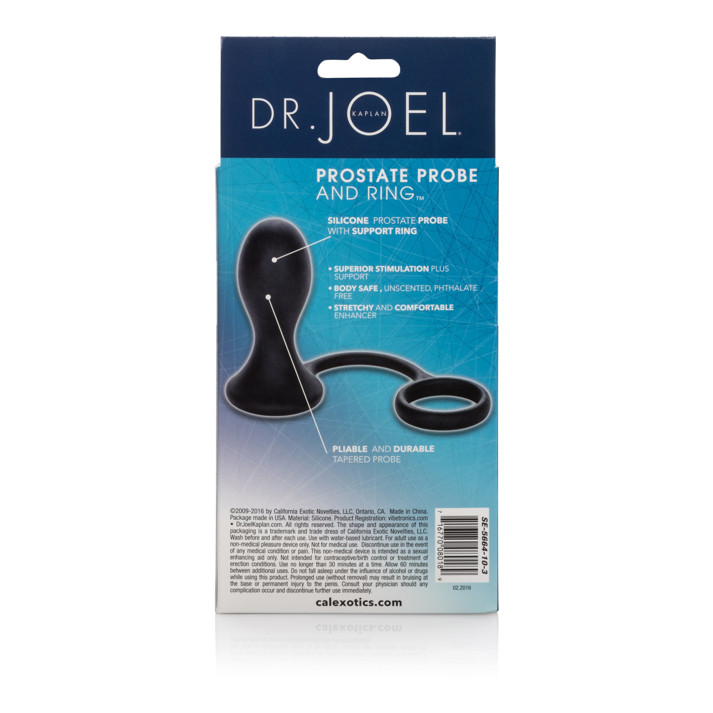 Dr Joel Kaplan Silicone Prostate Probe and Support Ring Black Prostate Tools