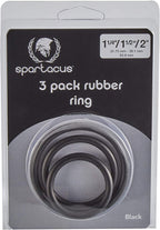 Spartacus Rubber Cock Ring Set (Black) – Versatile Silicone Cock Rings > Cock Ring > Sets