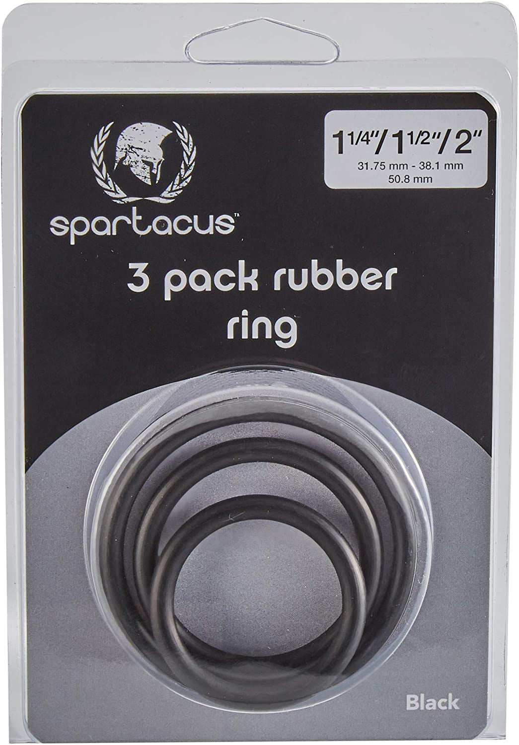Spartacus Rubber Cock Ring Set (Black) – Versatile Silicone Cock Rings > Cock Ring > Sets