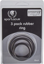 Spartacus Rubber Cock Ring Set (Black) – Versatile Silicone Cock Rings > Cock Ring > Sets